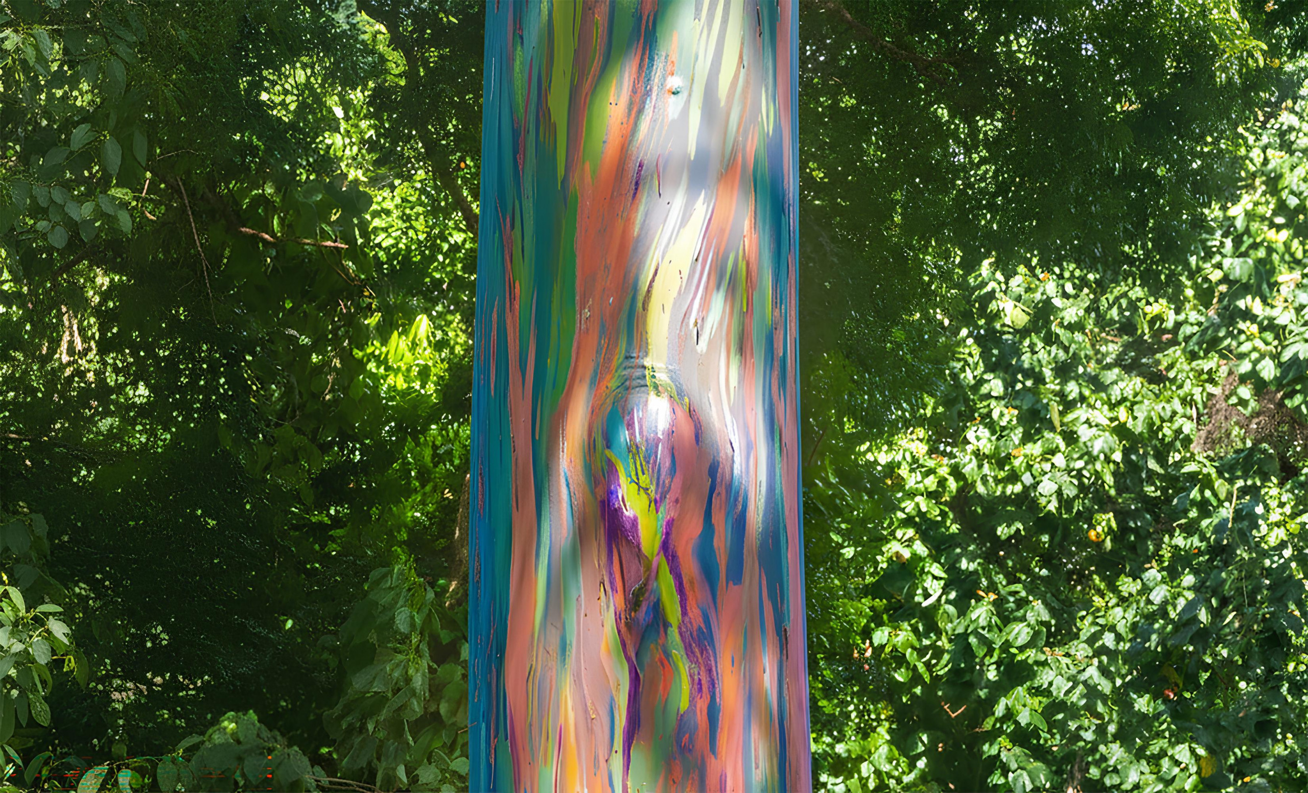 Parece IA, mas não é! Árvore arco-íris é real – e espetacular