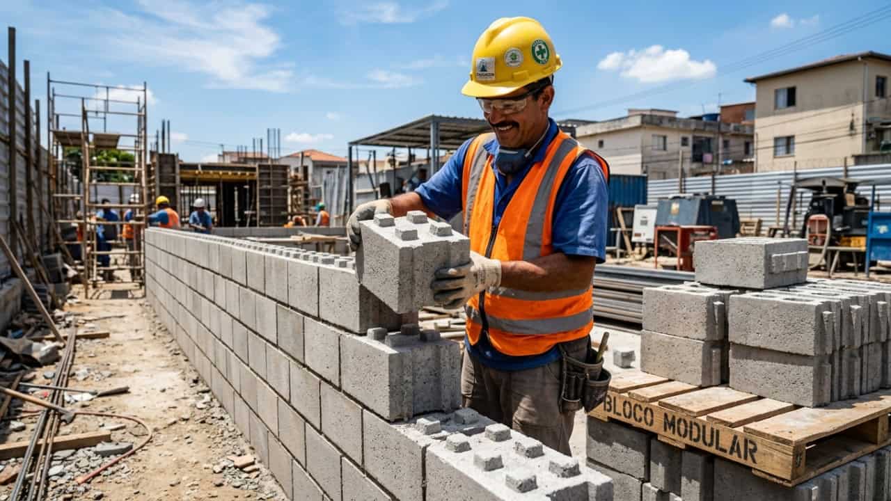 Como construir uma casa inteira em dias usando blocos de concreto LEGO