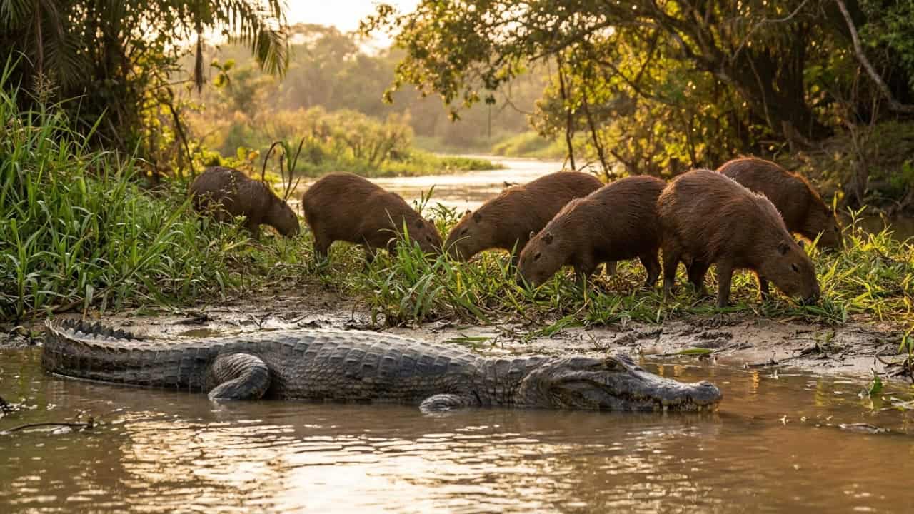 Por que jacarés evitam atacar capivaras mesmo sendo predadores?