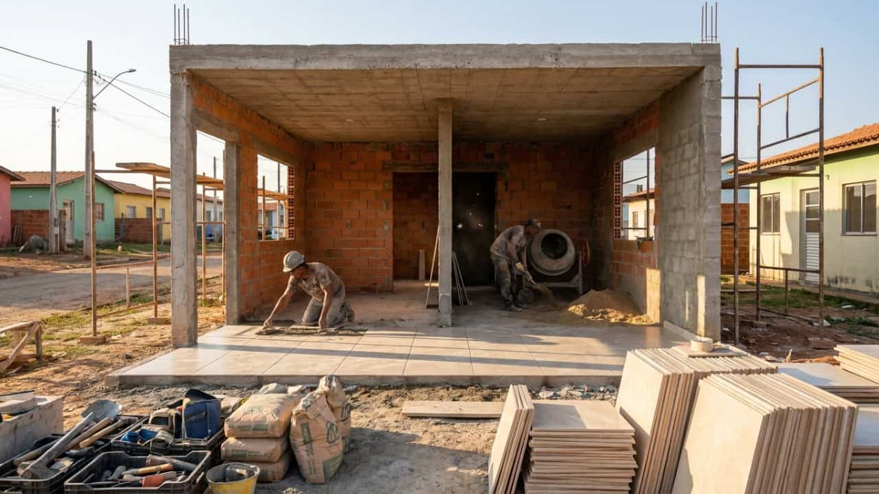 Quanto custa construir uma casa de 2 quartos com acabamento de classe média hoje?
